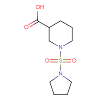 Chemical structure of 1-(pyrrolidine-1-sulfonyl)piperidine-3-carboxylic acid - CSSB00000308304