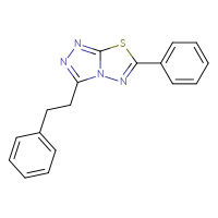 Chemical structure of 6-phenyl-3-(2-phenylethyl)-[1,2,4]triazolo[3,4-b][1,3,4]thiadiazole - CSSB00121616985