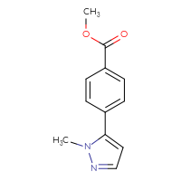Chemical structure of methyl 4-(1-methyl-1H-pyrazol-5-yl)benzoate - CSSB00010244684