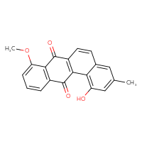 Chemical structure of 1-hydroxy-8-methoxy-3-methyl-7,12-dihydrotetraphene-7,12-dione - CSSB06256047829