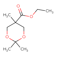 Chemical structure of ethyl 2,2,5-trimethyl-1,3-dioxane-5-carboxylate - CSSB00010733027