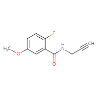 Chemical structure of 2-fluoro-5-methoxy-N-(prop-2-yn-1-yl)benzamide - CSSB03555225736