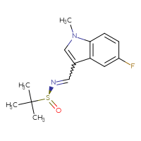 Chemical structure of (S)-N-[(5-fluoro-1-methyl-1H-indol-3-yl)methylidene]-2-methylpropane-2-sulfinamide - CSSB21332859806