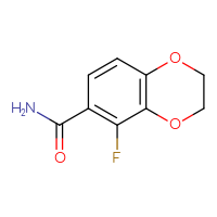 Chemical structure of 5-fluoro-2,3-dihydro-1,4-benzodioxine-6-carboxamide - CSSB15024335385