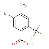 Chemical structure of 4-amino-5-bromo-2-(trifluoromethyl)benzoic acid - CSSB00010254775