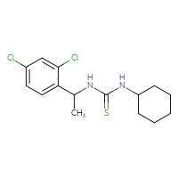 Chemical structure of 3-cyclohexyl-1-[1-(2,4-dichlorophenyl)ethyl]thiourea - CSSB00046365563