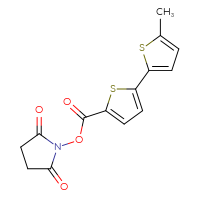 Chemical structure of 2,5-dioxopyrrolidin-1-yl 5'-methyl-[2,2'-bithiophene]-5-carboxylate - CSSB20270695690