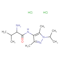 Chemical structure of 2-amino-N-[3,5-dimethyl-1-(propan-2-yl)-1H-pyrazol-4-yl]-3-methylbutanamide dihydrochloride - CSSB20620693186