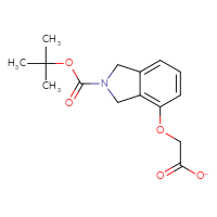 Chemical structure of 2-({2-[(tert-butoxy)carbonyl]-2,3-dihydro-1H-isoindol-4-yl}oxy)acetate - CSSB21295779684