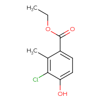 Chemical structure of ethyl 3-chloro-4-hydroxy-2-methylbenzoate - CSSB00135180103