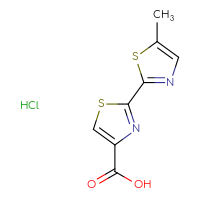Chemical structure of 2-(5-methyl-1,3-thiazol-2-yl)-1,3-thiazole-4-carboxylic acid hydrochloride - CSSB20504683034