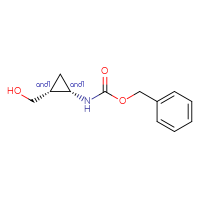 Chemical structure of rac-benzyl N-[(1R,2S)-2-(hydroxymethyl)cyclopropyl]carbamate - CSSB02125608428