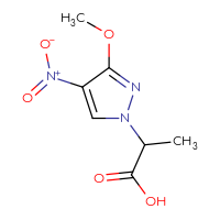 Chemical structure of 2-(3-methoxy-4-nitro-1H-pyrazol-1-yl)propanoic acid - CSSB00000028121