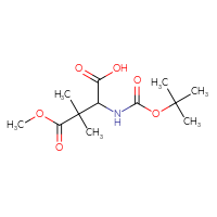Chemical structure of 2-{[(tert-butoxy)carbonyl]amino}-4-methoxy-3,3-dimethyl-4-oxobutanoic acid - CSSB00010485798