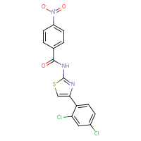 Chemical structure of N-[4-(2,4-dichlorophenyl)-1,3-thiazol-2-yl]-4-nitrobenzamide - CSSB00121680222