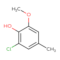 Chemical structure of 2-chloro-6-methoxy-4-methylphenol - CSSB00010669986