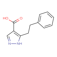 Chemical structure of 5-(2-phenylethyl)-1H-pyrazole-4-carboxylic acid - CSSB00010206855