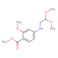 Chemical structure of methyl 4-[(2,2-dimethoxyethyl)amino]-2-methoxybenzoate - CSSB15075683853