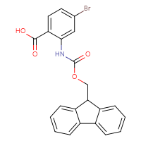 Chemical structure of 4-bromo-2-({[(9H-fluoren-9-yl)methoxy]carbonyl}amino)benzoic acid - CSSB00011866279