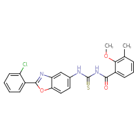 Chemical structure of 3-[2-(2-chlorophenyl)-1,3-benzoxazol-5-yl]-1-(2-methoxy-3-methylbenzoyl)thiourea - CSSB00121630746