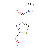 Chemical structure of 2-formyl-N-methyl-1,3-thiazole-4-carboxamide - CSSB21043407925