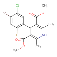 Chemical structure of 3,5-dimethyl 4-(4-bromo-5-chloro-2-fluorophenyl)-2,6-dimethyl-1,4-dihydropyridine-3,5-dicarboxylate - CSSB20539824981