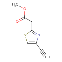Chemical structure of methyl 2-(4-ethynyl-1,3-thiazol-2-yl)acetate - CSSB00013280078