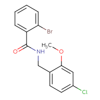 Chemical structure of 2-bromo-N-[(4-chloro-2-methoxyphenyl)methyl]benzamide - CSSB02043405696