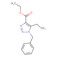 Chemical structure of ethyl 1-benzyl-5-ethyl-1H-1,2,3-triazole-4-carboxylate - CSSB00113785576