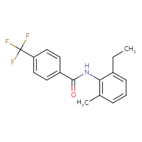 Chemical structure of N-(2-ethyl-6-methylphenyl)-4-(trifluoromethyl)benzamide - CSSB00046101001