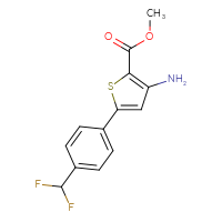 Chemical structure of methyl 3-amino-5-[4-(difluoromethyl)phenyl]thiophene-2-carboxylate - CSSB02214902115