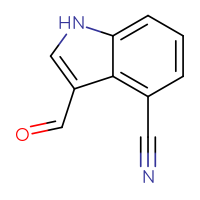 Chemical structure of 3-formyl-1H-indole-4-carbonitrile - CSSB00011361472