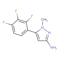 Chemical structure of 1-methyl-5-(2,3,4-trifluorophenyl)-1H-pyrazol-3-amine - CSSB00125608641