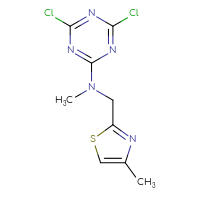 Chemical structure of 4,6-dichloro-N-methyl-N-[(4-methyl-1,3-thiazol-2-yl)methyl]-1,3,5-triazin-2-amine - CSSB00019848900