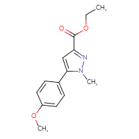 Chemical structure of ethyl 5-(4-methoxyphenyl)-1-methyl-1H-pyrazole-3-carboxylate - CSSB00103154881