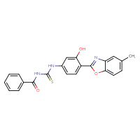 Chemical structure of 1-benzoyl-3-[3-hydroxy-4-(5-methyl-1,3-benzoxazol-2-yl)phenyl]thiourea - CSSB00132436137