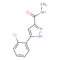 Chemical structure of 5-(2-chlorophenyl)-N-methyl-1H-pyrazole-3-carboxamide - CSSB00037574959