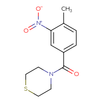 Chemical structure of 4-(4-methyl-3-nitrobenzoyl)thiomorpholine - CSSB00026311006