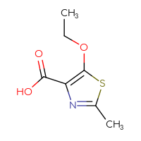 Chemical structure of 5-ethoxy-2-methyl-1,3-thiazole-4-carboxylic acid - CSSB03552135244