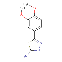 Chemical structure of 5-(3,4-dimethoxyphenyl)-1,3,4-thiadiazol-2-amine - CSSB00000302336