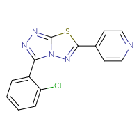 Chemical structure of 4-[3-(2-chlorophenyl)-[1,2,4]triazolo[3,4-b][1,3,4]thiadiazol-6-yl]pyridine - CSSB00121638172