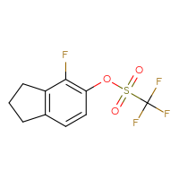 Chemical structure of 4-fluoro-2,3-dihydro-1H-inden-5-yl trifluoromethanesulfonate - CSSB20776294946