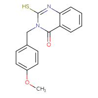 Chemical structure of 3-[(4-methoxyphenyl)methyl]-2-sulfanyl-3,4-dihydroquinazolin-4-one - CSSB00000691010