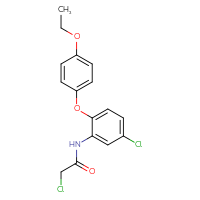Chemical structure of 2-chloro-N-[5-chloro-2-(4-ethoxyphenoxy)phenyl]acetamide - CSSB00000735015
