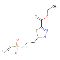 Chemical structure of ethyl 5-(2-ethenesulfonamidoethyl)-1,3,4-thiadiazole-2-carboxylate - CSSB21332053014