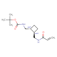 Chemical structure of rac-tert-butyl N-{[(1R,2R)-2-[(prop-2-enamido)methyl]cyclobutyl]methyl}carbamate - CSSB14862787461