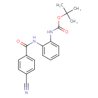 Chemical structure of tert-butyl N-[2-(4-cyanobenzamido)phenyl]carbamate - CSSB00105246499