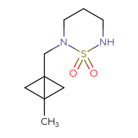 Chemical structure of 2-({3-methylbicyclo[1.1.0]butan-1-yl}methyl)-1λ⁶,2,6-thiadiazinane-1,1-dione - CSMB14891664580