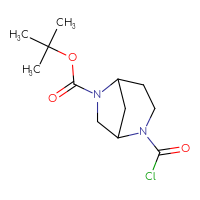 Chemical structure of tert-butyl 2-(carbonochloridoyl)-2,6-diazabicyclo[3.2.1]octane-6-carboxylate - CSSB06595809832
