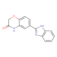 Chemical structure of 6-(1H-1,3-benzodiazol-2-yl)-3,4-dihydro-2H-1,4-benzoxazin-3-one - CSSB06587872802